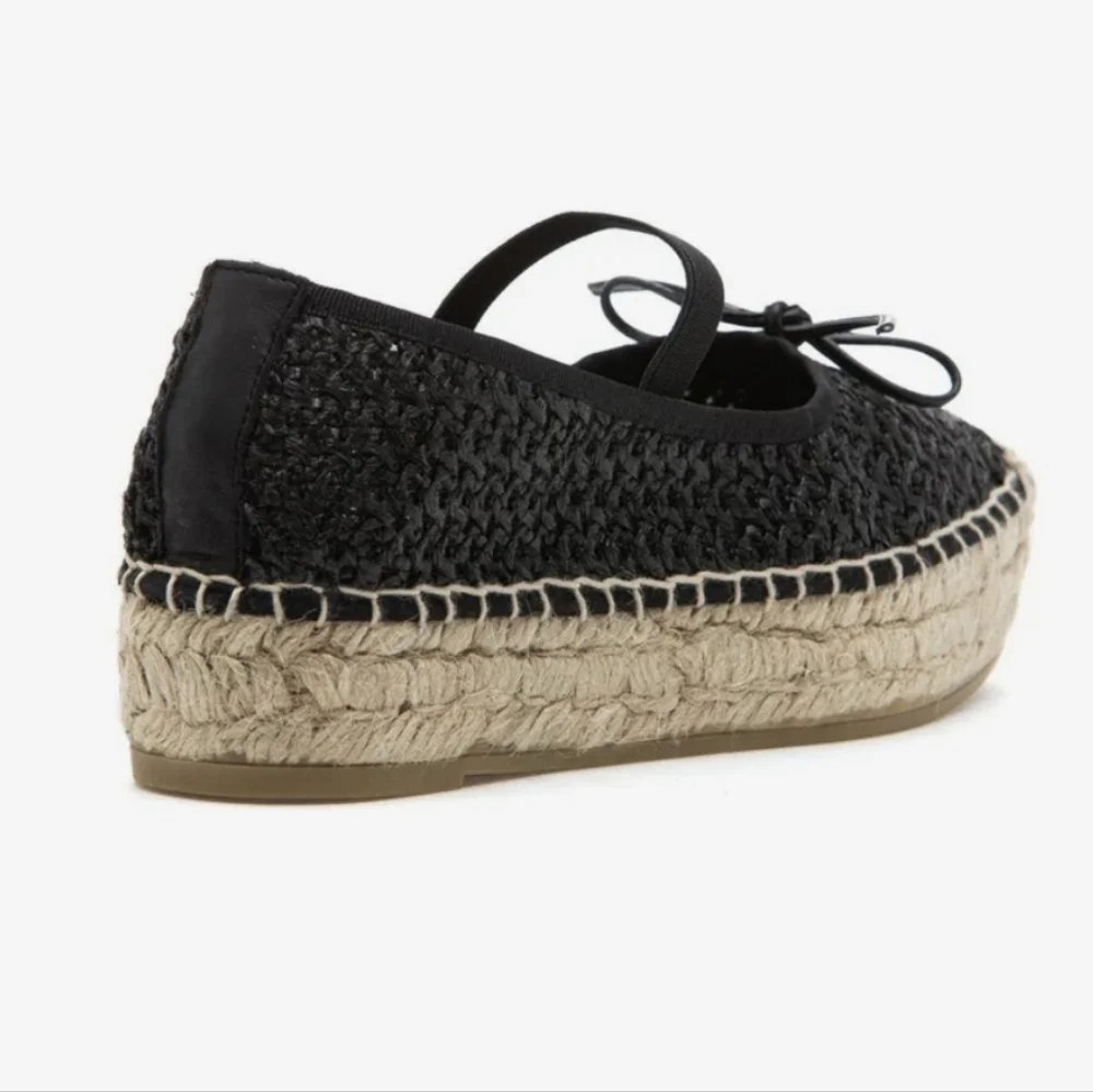 275 Central Manaea Mary Jane Espadrille Black & Natural NEW Size 37 Or US 7 $156